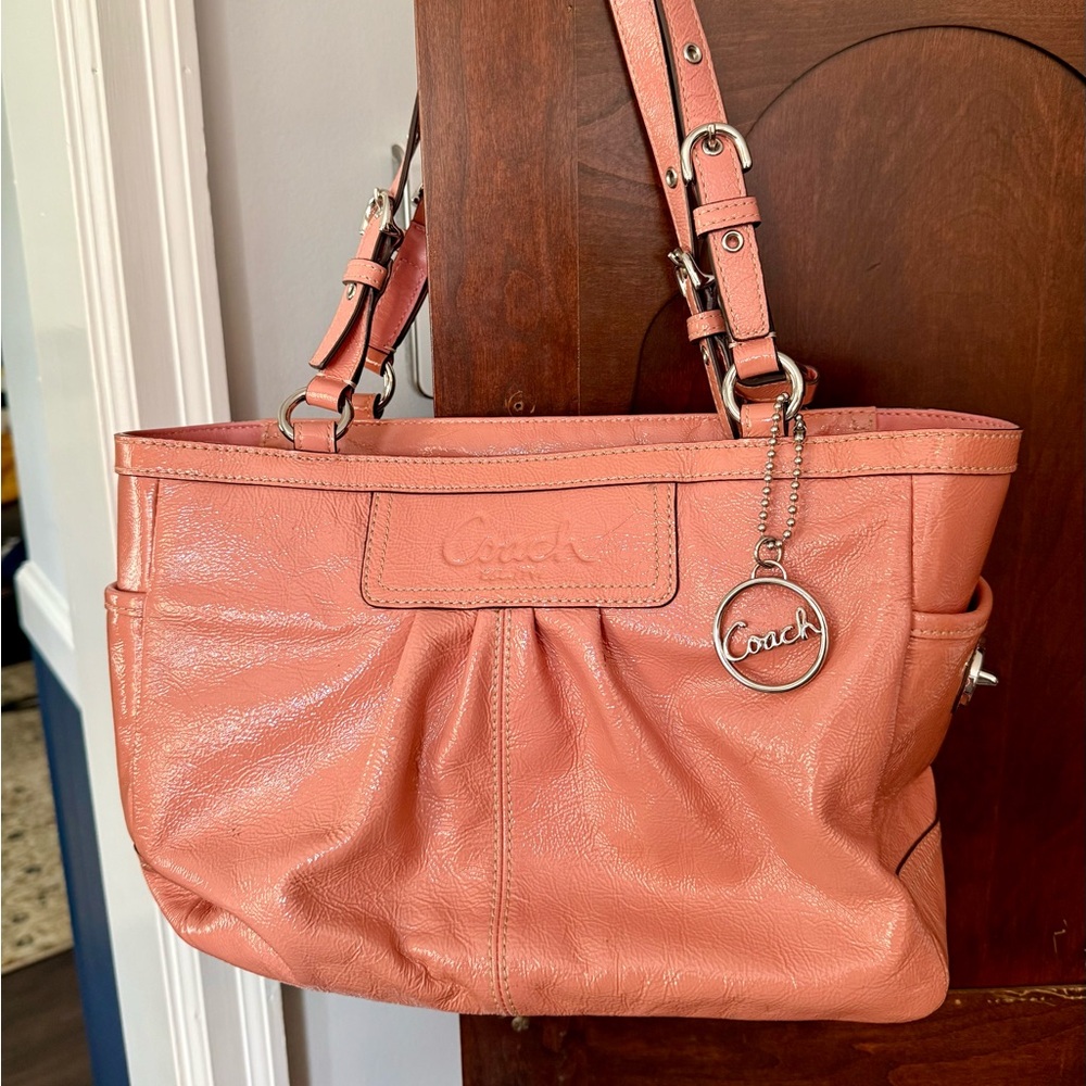 Coach Salmon Pink Leather Tote Bag